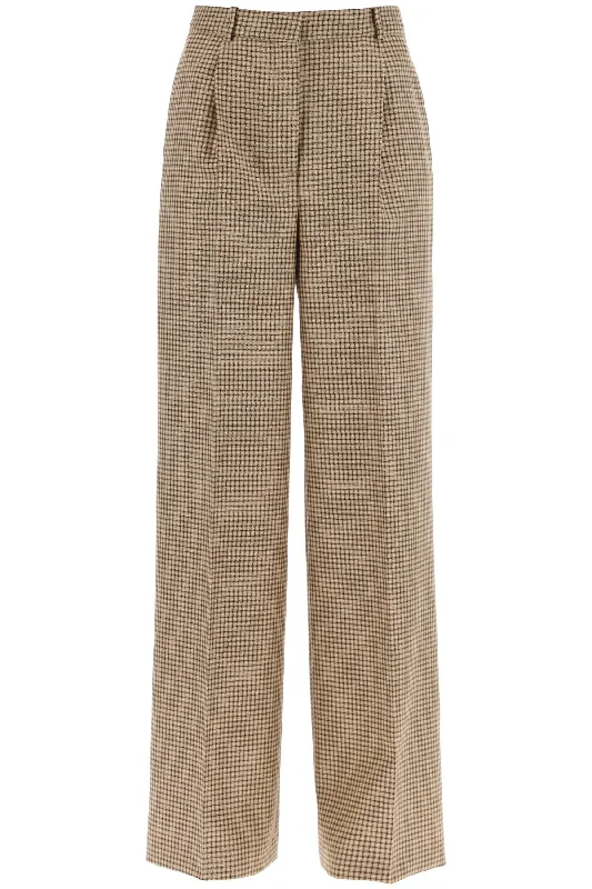 wide leg pants with check motif 3541MDP19 237700 SAND