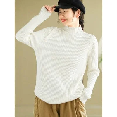 Women Casual Minimalist Turtuleneck Cardigan