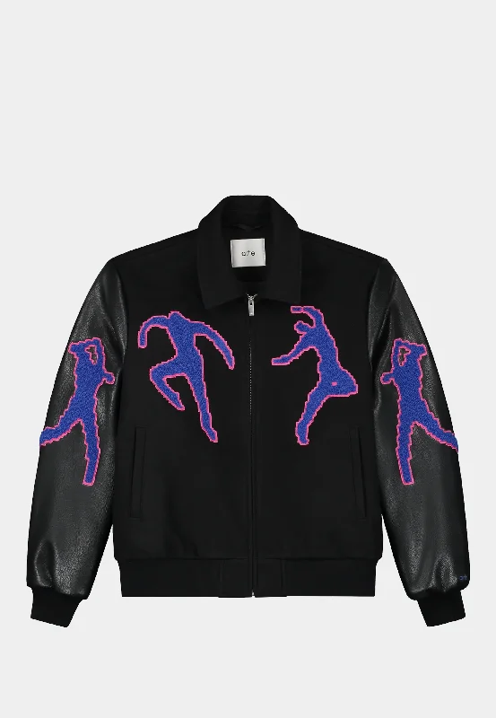 ARTE Jonah Pixel Dancer Varsity Jacket - Blac